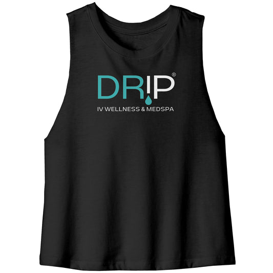 Drip IV Flowy Crop Tank - Black and Grey