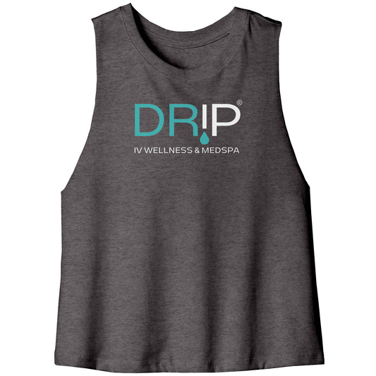 Drip IV Flowy Crop Tank - Black and Grey