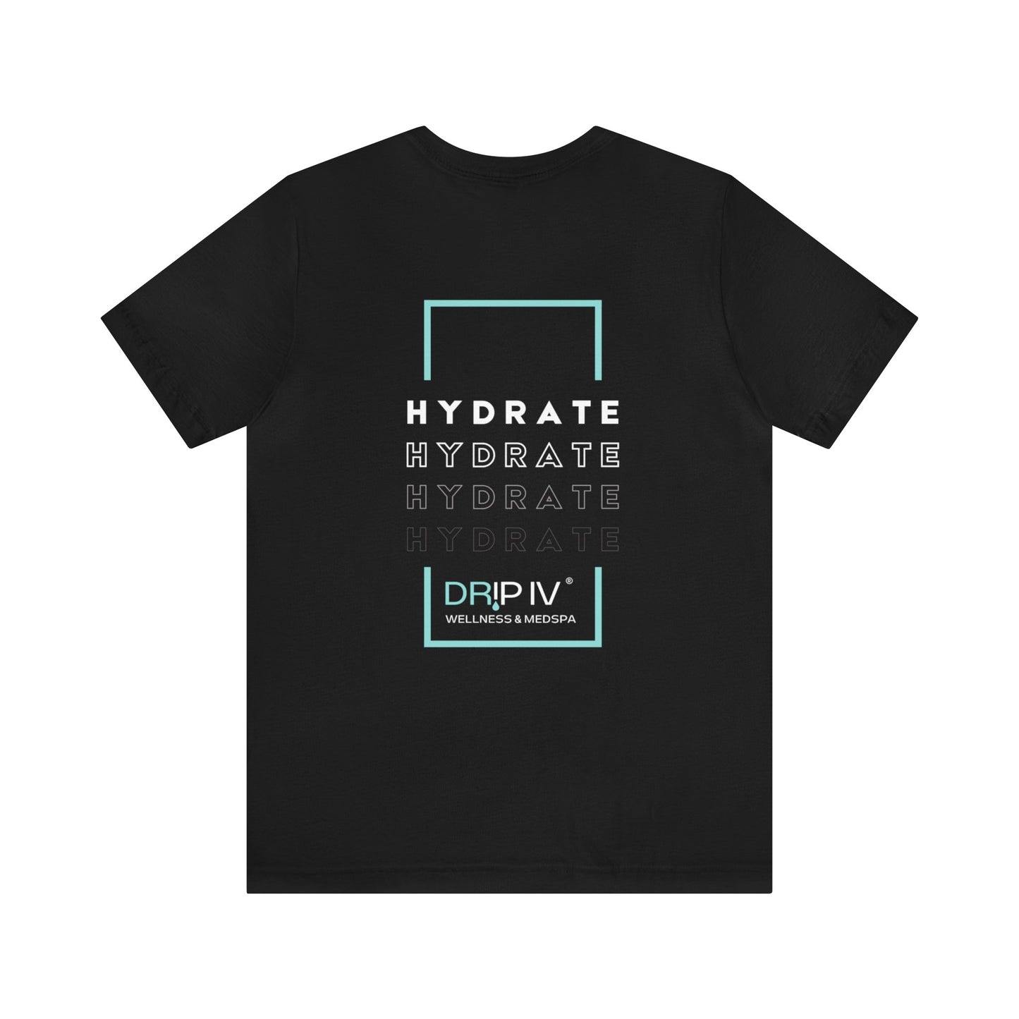 Unisex Hydrate Short Sleeve Tee Back and Front