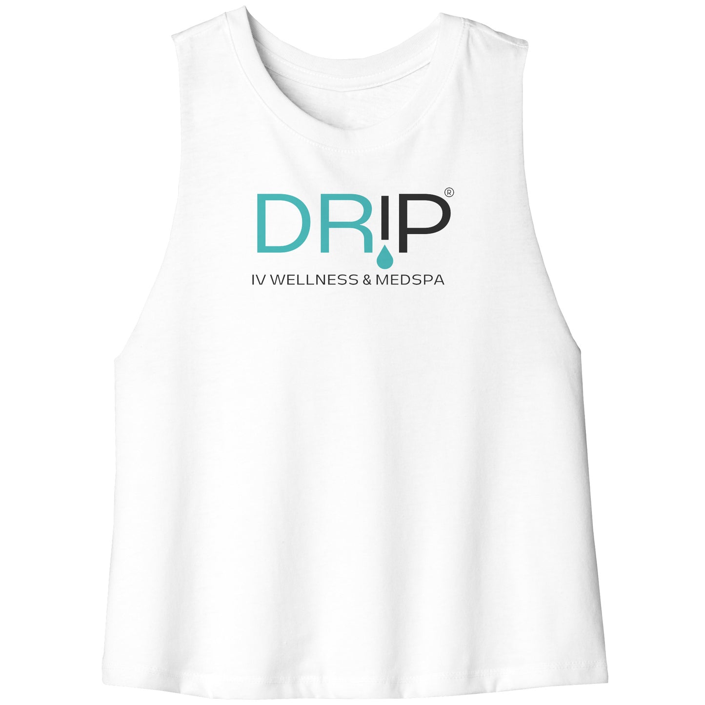 Drip IV Flowy Crop Tank - White